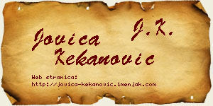 Jovica Kekanović vizit kartica
